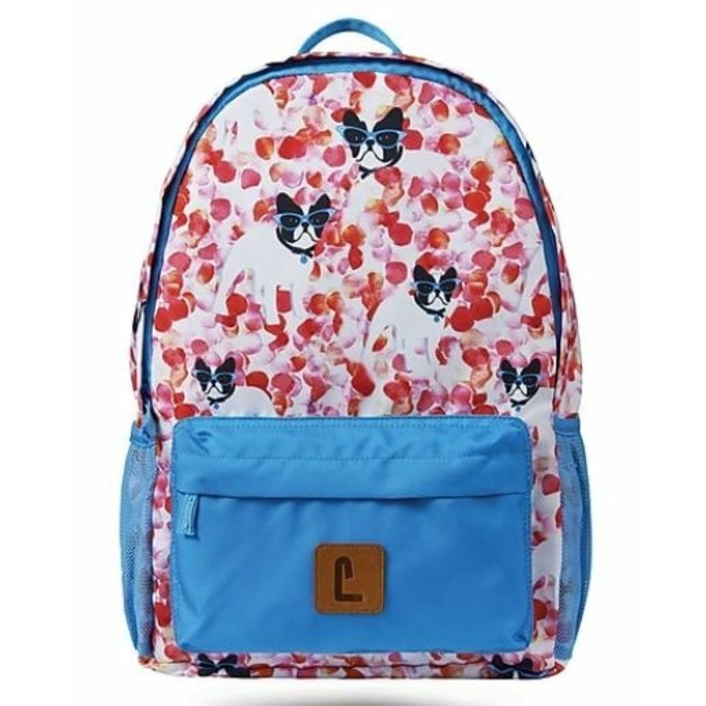 Paxton 16" French Bull Dogs Pattern Backpack, 4.72"W x 16.14"H x 11.81"D